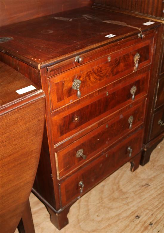 Small mahogany chests of 4 drawers & brushing slide